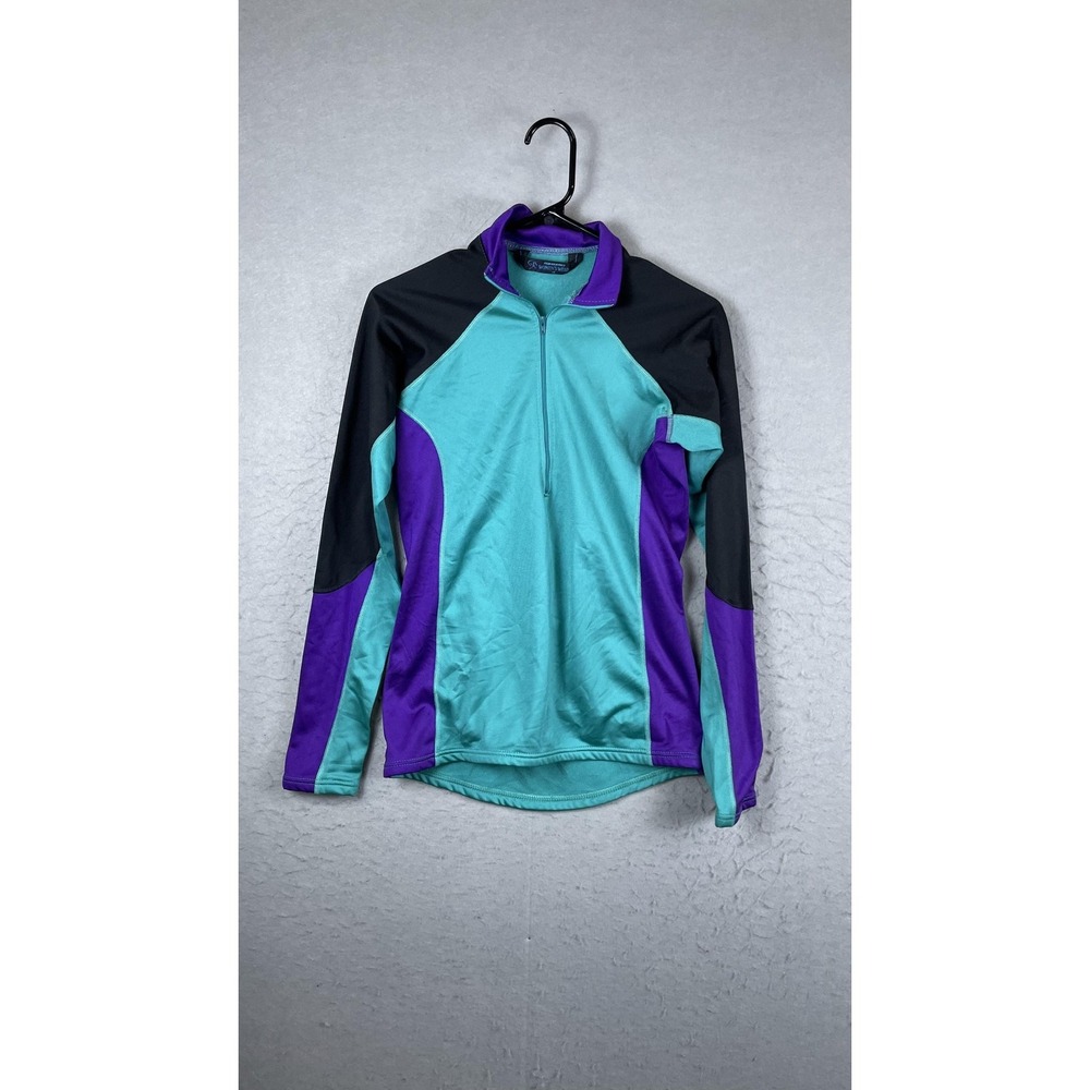 Performance Women's Wear Cycling Jersey Womens Medium Teal‎ Purple Black 1/4 Zip